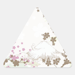 Adesivo Triangular Fuji e Sakura - castanho