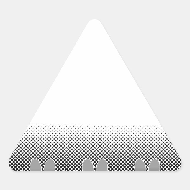Adesivo Triangular Fundo De Gradação De Patas Pretas E Brancas (Frente)