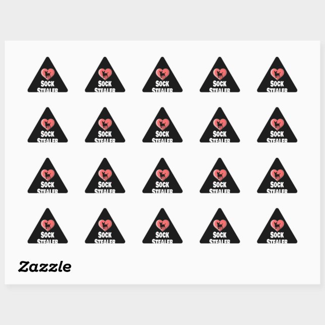 Adesivo Triangular Funny Chihuahua Dog Lover Sock Stealer (Folha)