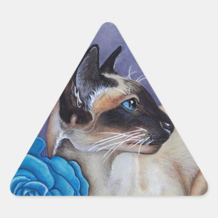 Adesivo Triangular Gato de Samese com Ponto de Chocolate
