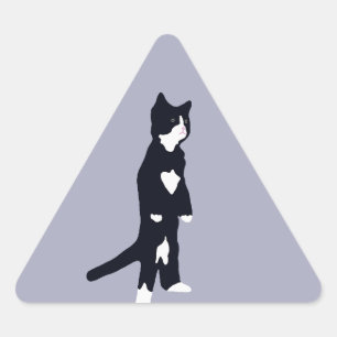 Adesivo Triangular Gatos Tuxedo