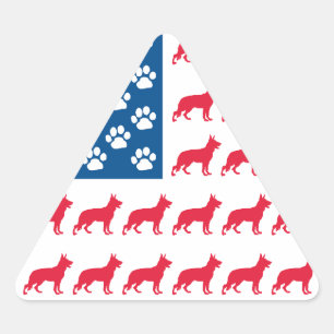 Adesivo Triangular German shepherd patrióticos