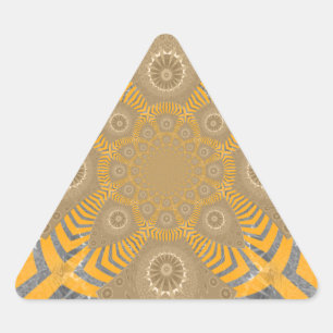 Adesivo Triangular Gilded Zephyr: Elegância em amarelo Ouro e cromo