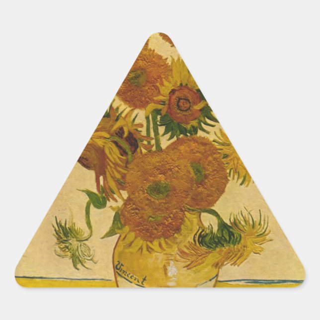 Adesivo Triangular Girassóis de Vincent van Gogh, 1878 (Frente)