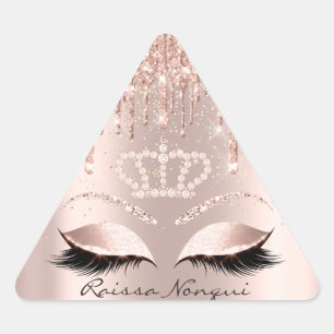 Adesivo Triangular Glitter 15 de Rosa de Nascença da Coroa 16