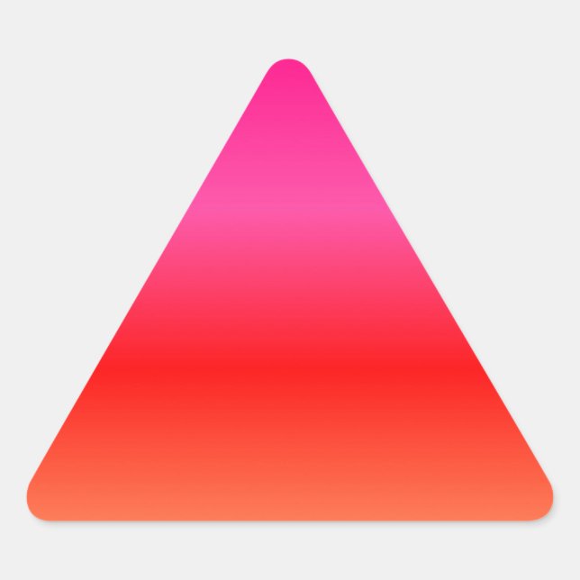 Adesivo Triangular Gradiente rosa, vermelho e laranja (Frente)