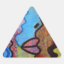 Adesivo Triangular Grafite Abstrato colorido