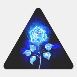 Adesivo Triangular Gravação de Rosa Azul