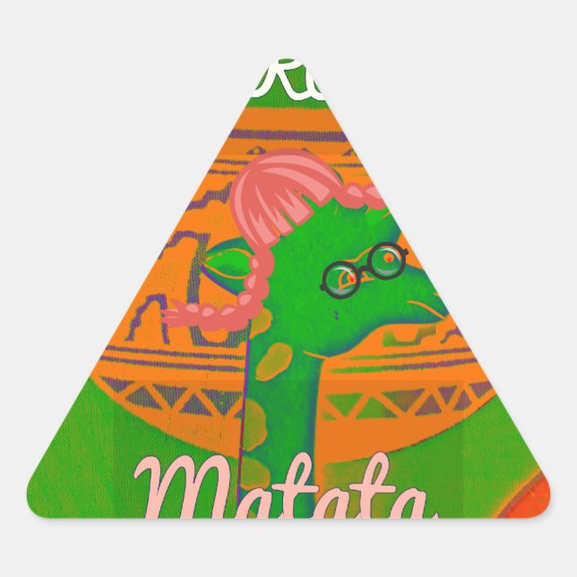 Adesivo Triangular Hakuna Giraffe Art Impressão (Frente)