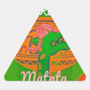 Adesivo Triangular Hakuna Giraffe Art Impressão