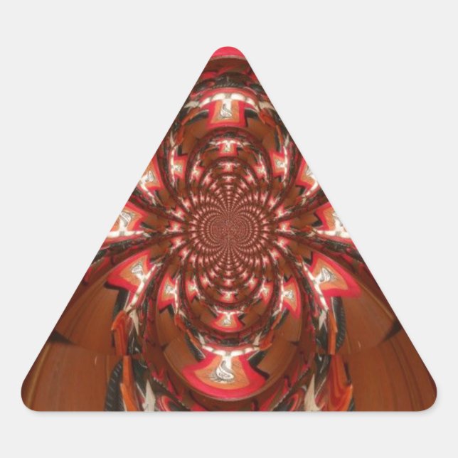 Adesivo Triangular Hakuna Matata Halloween Mask Kaleidoscope Abstrato (Frente)