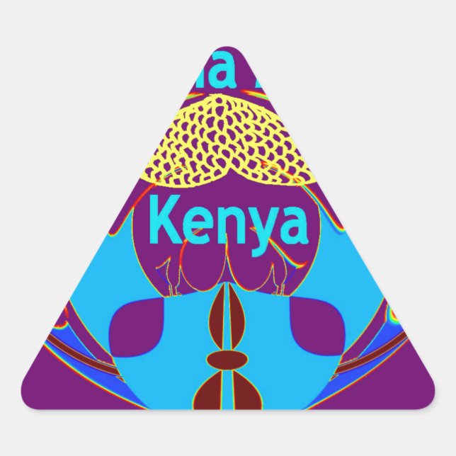 Adesivo Triangular "Hakuna Matata Kenya" Impressão/Gráfico de Arte po (Frente)
