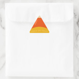 Adesivo Triangular Halloween Trick ou Treine Candy Corn