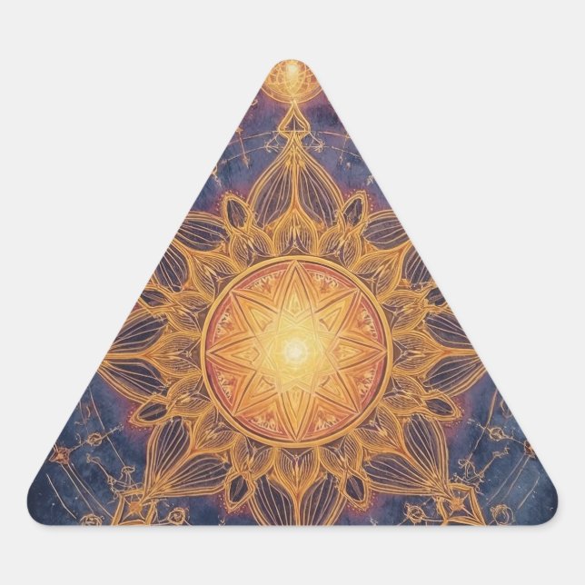 Adesivo Triangular Harmonia Celestial – Portal da Luz Sagrada (Frente)