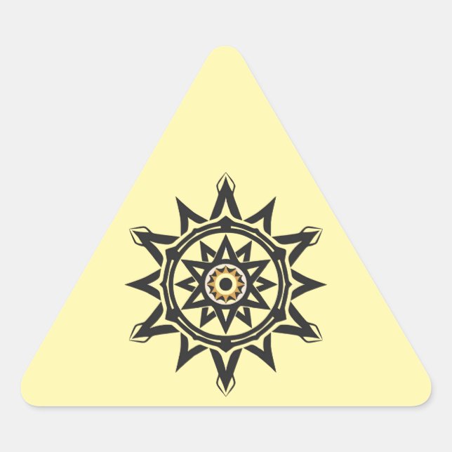 Adesivo Triangular Harmonia Eterna Mandala - Geometria divina em Dour (Frente)