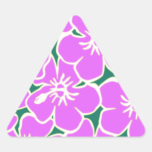 Adesivo Triangular Hawaiian Hibiscus Luau Flores Tropicais