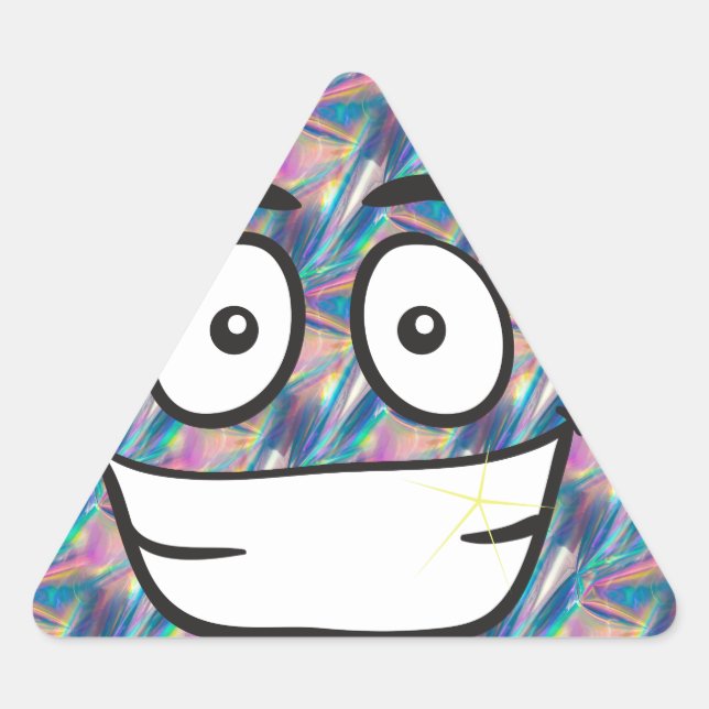 Adesivo Triangular holograma poop emoji (Frente)