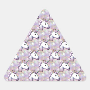 Adesivo Triangular holograma unicorn emoji