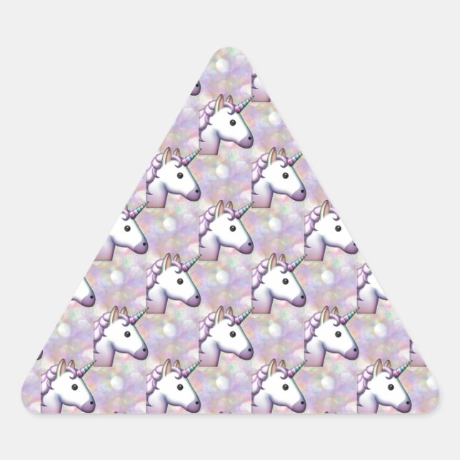 Adesivo Triangular holograma unicorn emoji (Frente)