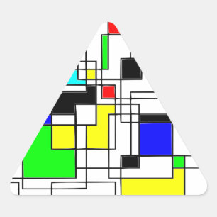Adesivo Triangular Homenagem Aleatória A Mondrian
