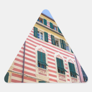 Adesivo Triangular House facades Monterosso Cinque Terre Liguria Ital