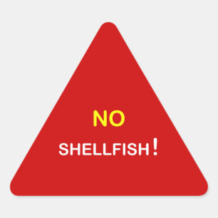Adesivo Triangular i3 - Alerta de Comida ~ NENHUM SHELLFISH