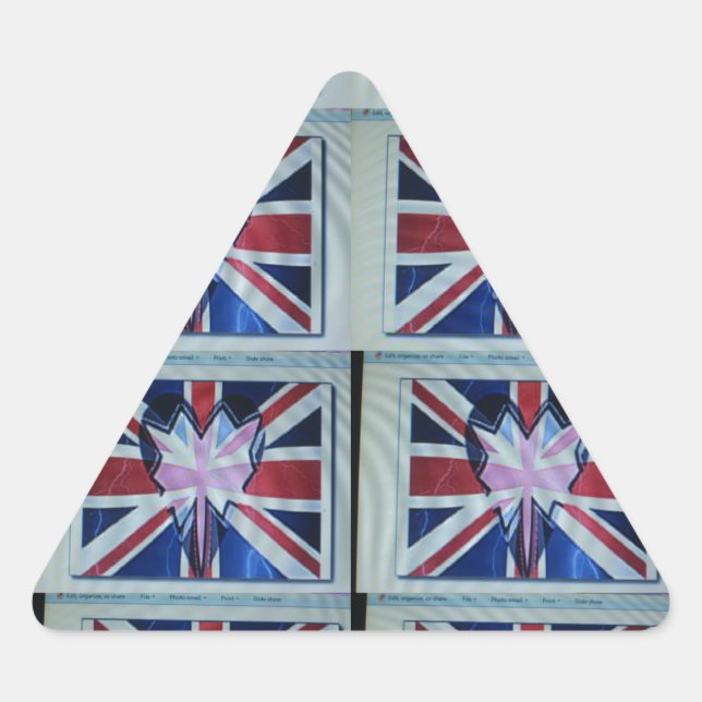 Adesivo Triangular I Love England Art Impressão (Frente)