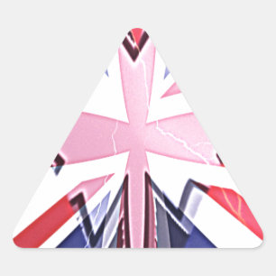 Adesivo Triangular "I Love UK" Art Impressão