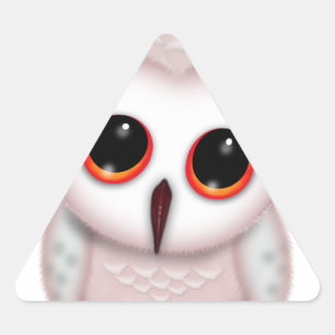 Adesivo Triangular Ilustração de Coruja Pequenina Fofa