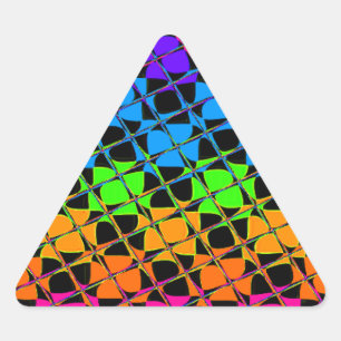 Adesivo Triangular Imagem espelhada de xadrez multicolorido arco-íris