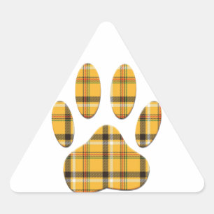 Adesivo Triangular Impressão da Pata de Cachorro de Tartan