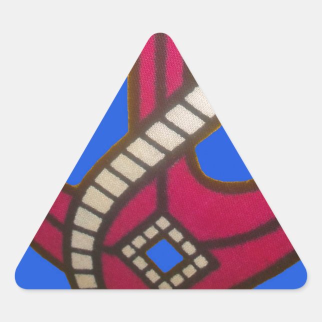Adesivo Triangular Impressão de Arte de Âncora Vermelha (Frente)