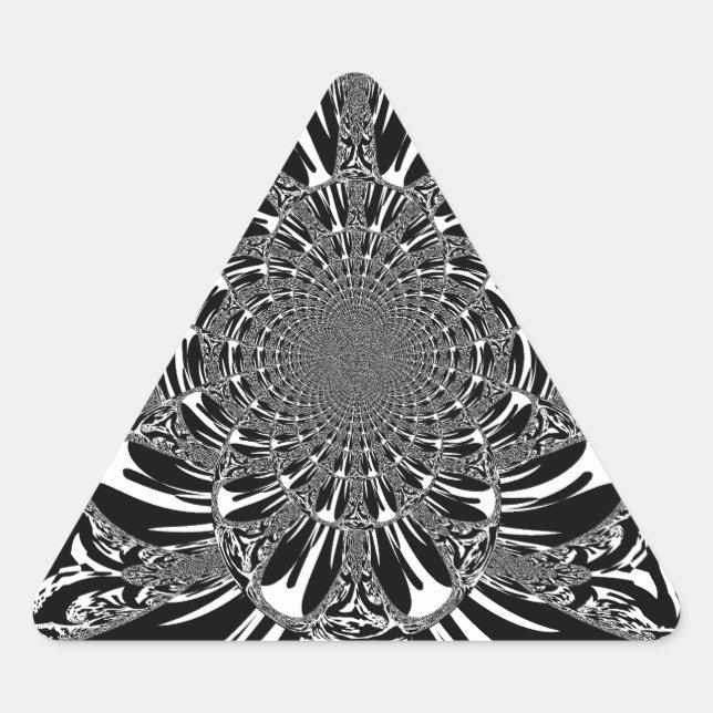 Adesivo Triangular Impressão de Arte de Caleidoscópio de Zebra Circul (Frente)