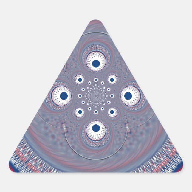 Adesivo Triangular Impressão de Arte de Design Radial (Frente)