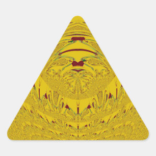 Adesivo Triangular Impressão de Arte de Leão ouro