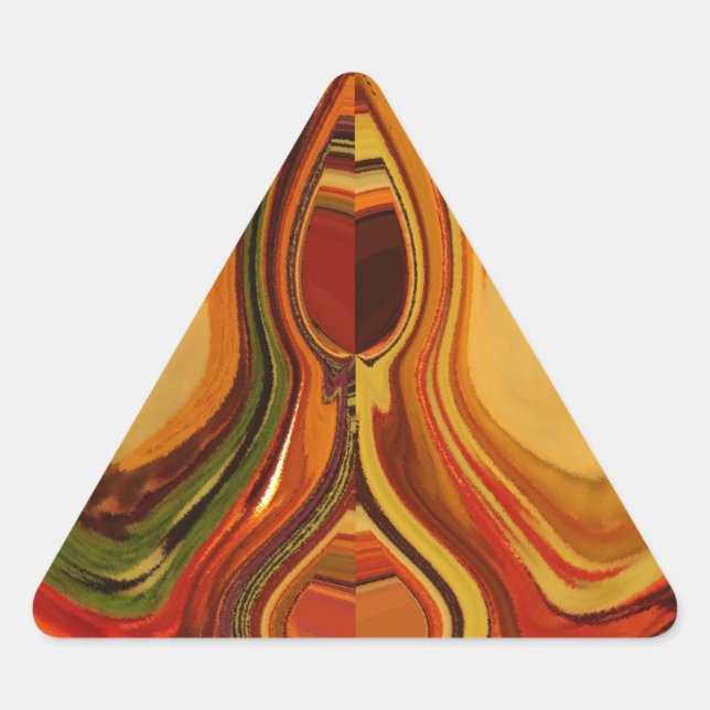 Adesivo Triangular Impressão de Arte de Redemoinho de Tons Terrosos A (Frente)