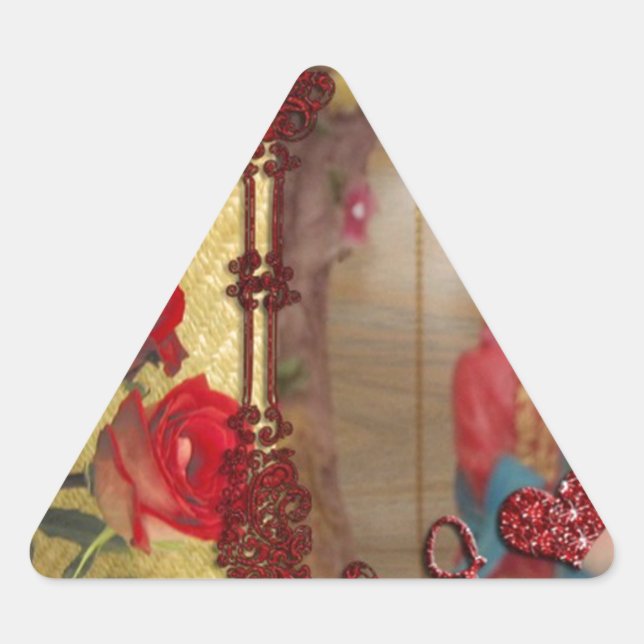 Adesivo Triangular Impressão de Arte Gráfica de Retrato de Boneca de  (Frente)