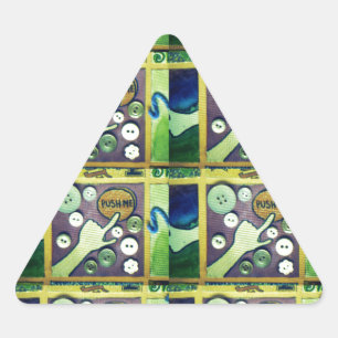 Adesivo Triangular Impressão de Arte Mosaica Divertida Contemporânea 
