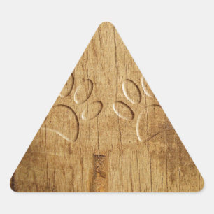 Adesivo Triangular Impressão de Cães de Madeira