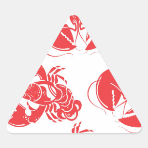 Adesivo Triangular impressão de lagosta