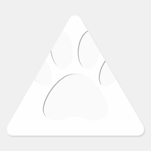 Adesivo Triangular Impressão de Pata de Cachorro Cortada em Papel (Frente)