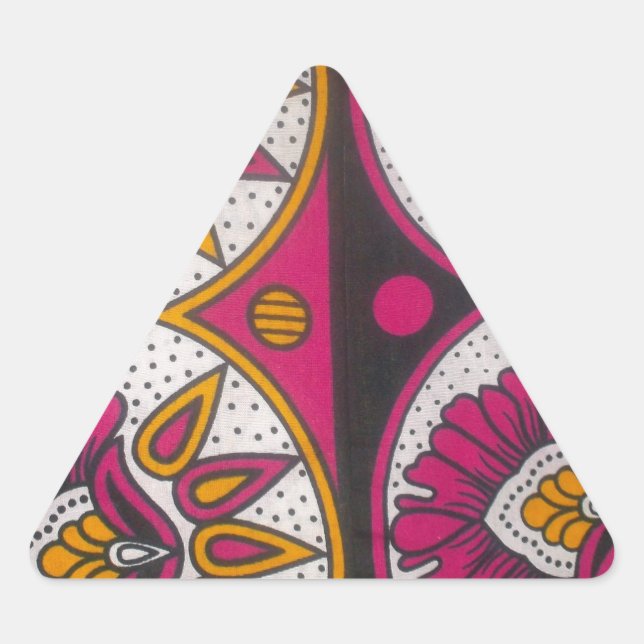 Adesivo Triangular Impressão de Tecido de Motif Art,  Africano Colori (Frente)