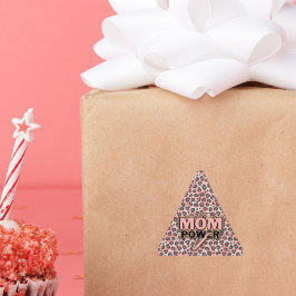 Adesivo Triangular Impressão do Leopardo Rosa de Energia da Mãe