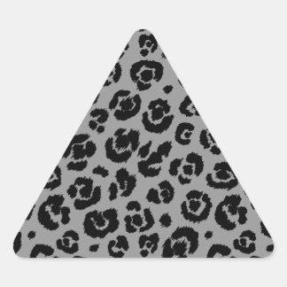 Adesivo Triangular Impressão Leopardo Negro da Cinza cinza