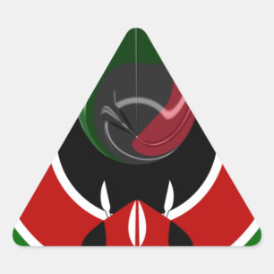 Adesivo Triangular Incrível Design gráfico Flid Kenya Flag