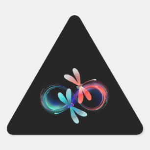 Adesivo Triangular Infinito com libélulas brilhantes