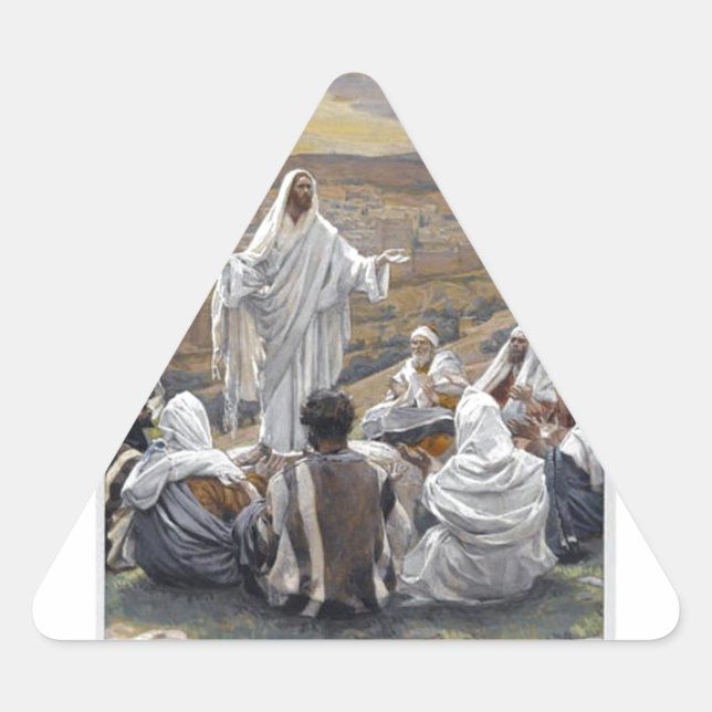 Adesivo Triangular Inspiração Jesus Bíblia Fé Esperança Amor (Frente)