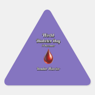 Adesivo Triangular Insulin Warrior Dia Mundial da Diabetes.