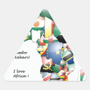 Adesivo Triangular Jambo Habari África! Eu amo a África
