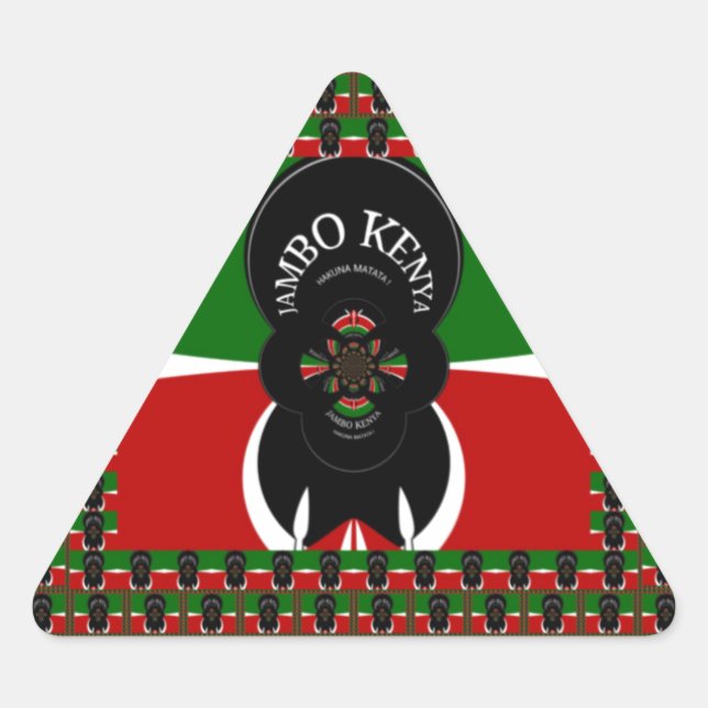 Adesivo Triangular Jambo Kenya Art Impressão (Frente)